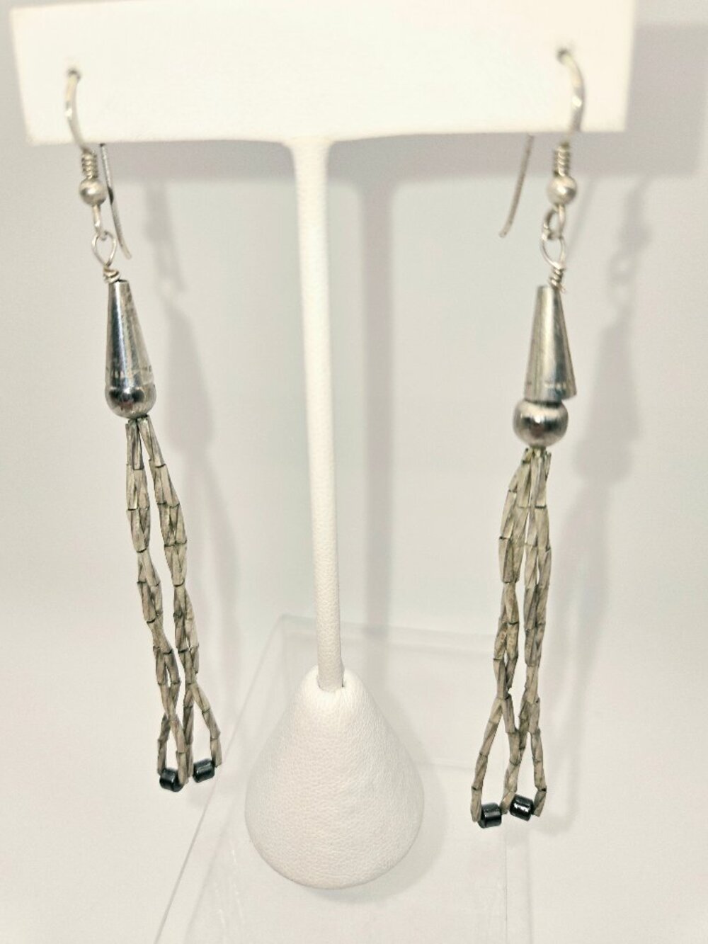 Native American Silver Heishi Earrings